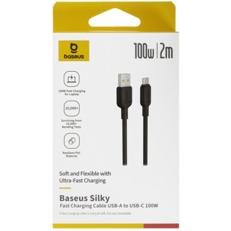Baseus Silky Series Fast Charging Cable USB to Type-C 100W 2m Cluster Black