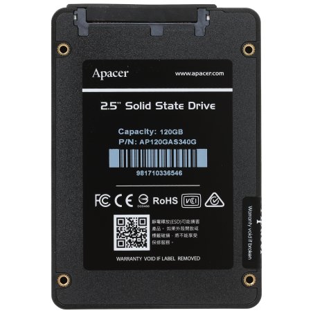 Накопитель SSD Apacer AS340 Panther, 120Gb, 2.5", SATA III, R/W 550/500