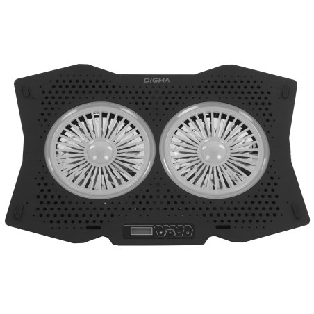 Подставка для ноутбука Digma D-NCP180-2x110RGb 18" 410x280x34мм 20дБ 2xUSB 2x 110ммFAN 700г Fan-control пластик ABS черный