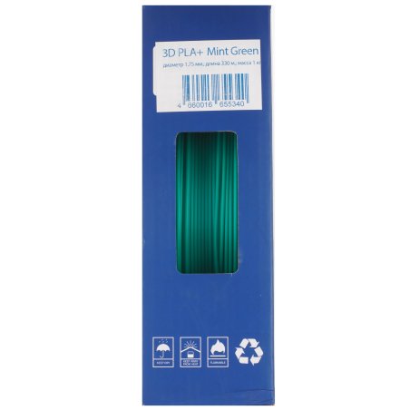 Филамент NVPrint PLA+ Mint Green для 3D печати диаметр 1.75мм длина 330 метров масса 1 кг