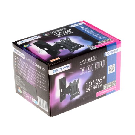 Кронштейн для телевизора Kromax CASPER-102 черный 10"-32" макс.25кг настенный поворот и наклон