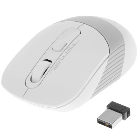 Мышь беспроводная A4Tech Fstyler FG10 белый/серый, 2000 dpi, радиоканал, USB, кнопки - 4