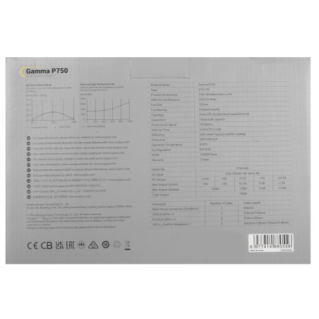 Блок питания 750W Ocypus Gaммa P750 BK (ATX, 80 PLUS, APFC, 20+4 pin, 120мм fan, PCI-E 6+2Px4, 6xSATA) (Gaммa-P750-W1HDBK024X-EU)