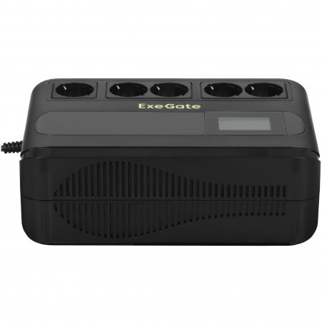 Источник бесперебойного питания ExeGate NEO Smart BU-800.LCD.AVR.5SH 800VA/480W, цветной LCD-дисплей, AVR, 5*Schuko, черный