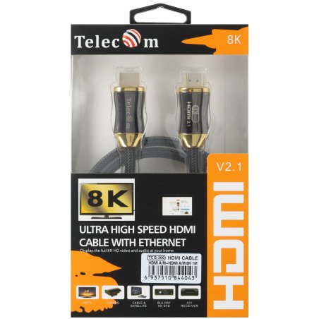 Кабель HDMI-HDMI 1M V2.1 TCG300-1M TELECOM
