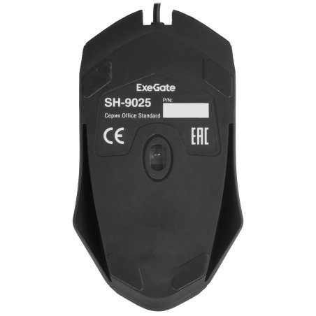 Мышь проводная ExeGate SH-9025 OEM черный, 1000 dpi, USB, кнопки - 3
