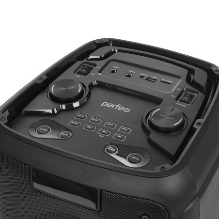Портативная колонка PERFEO (PF_B4915) ПАС (PARTY MAKER 100) BT, EQ, MP3 USB/TF, AUX, FM, 2x6.35, TWS, LED, пульт д/у