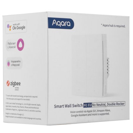 Выключатель умный двухклавишный Aqara Smart Wall Switch H1 (WS-EUK02)