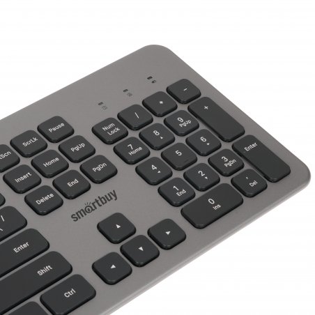 Комплект клавиатура+мышь Smartbuy 233375AG беспроводной, USB, 1600 DPI, серебристый
