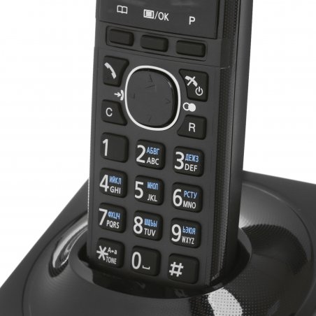 Телефон беспроводной (DECT) Panasonic KX-TG1711RUB черный АОН, Caller ID,12 мелодий звонка,подсветка дисплея,поиск трубки