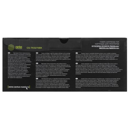 Картридж лазерный Cactus CS-TK5270BK черный (8000 стр.) для Kyocera ECOSYS P6230cdn, M6230cidn, M6630cidn