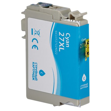 Струйный картридж Sakura C13T27124022 (27XL Cyan) для Epson, голубой, 14,6 мл., 1100 к.