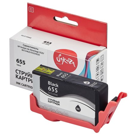 Картридж струйный Sakura CZ109AE (№655 Black) для HP, черный, 11 мл., 600 к.