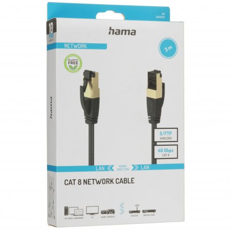 Патч-корд Hama H-78422 8p8c (RJ45) (m-m) CAT5e STP 1.0 м 1000 Мбит/с экранированный 1зв серый