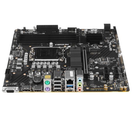 Материнская плата MSI PRO B760M-P DDR4, LGA 1700, Intel B760, 4xDDR4, 4xSATA, 2xM.2, 1xPCIe 4.0 x16, 2xPCIe 3.0 x1, 1xHDMI, 1xDP, 1xVGA, 1x1Gb LAN, 4xUSB-A 2.0, 1xUSB-A 3.2 Gen 1, 1xUSB-C 3.2 Gen 2, 3x3.5 мм, 7.1, mATX