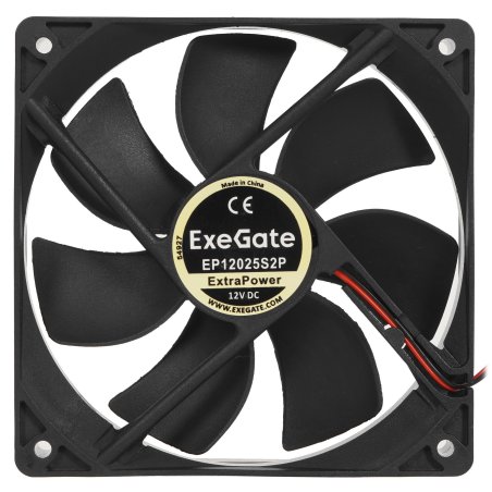 Вентилятор для корпуса ExeGate ExtraPower EP12025S2P черный, 120 мм, 1800 об/мин, 28 дБ, 2 pin