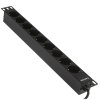 Блок розеток горизонтальный ExeGate ServerPro PDU-19H906 Al-9S-C14-2.5, 19", 1U, Алюминий, 9 Schuko, кабель с вилкой C14 VDE-250V-10A-3*1.5мм2, 2.5 метра, черный