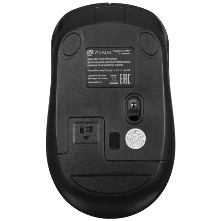 Мышь беспроводная Oklick 310MW черный/синий, 3200 dpi, радиоканал, USB, кнопки - 4