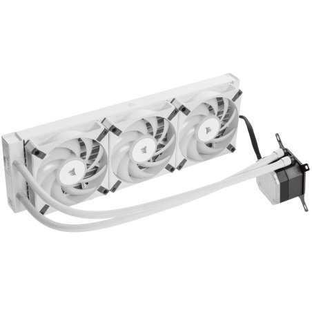 Система жидкостного охлаждения Water Cooling System Corsair iCUE H150i ELITE CAPELLIX XT (360мм, белый, RGb/ Fans: 3x120мм, 65.57CFM, 37dBA, 2100RPM/Rad thickness 27мм/ S: 1851, 1700, 1200, 115X, AM5, AM4)