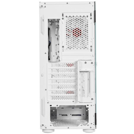 Компьютерный корпус Ginzzu GL 390 боковая дверца закаленное стекло на петлях на магнитах, controller CRC10, 4* 12R6W FAN 12CM RGb белый