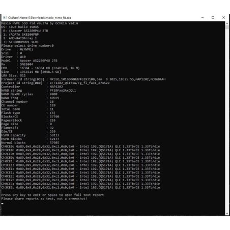 Накопитель SSD Apacer AS2280P4U, 256Gb, M.2 2280, PCIe 3.0 x4, NVMe, R/W 3500/1200