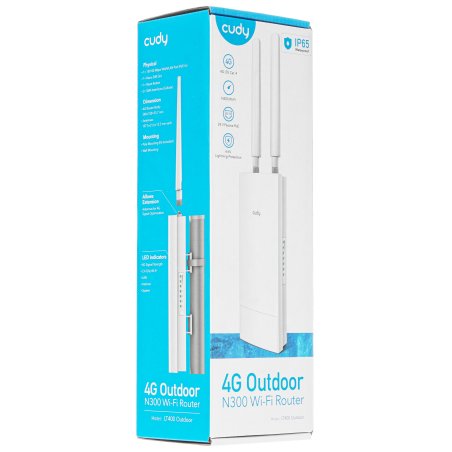 Роутер беспроводной Cudy LT400 N300 10/100BASE-TX/4G cat.4 черный
