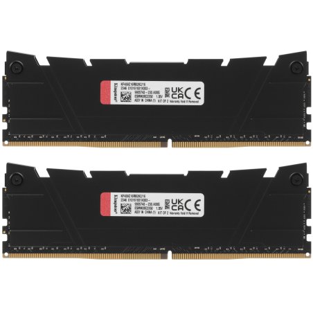 Оперативная память Kingston Fury Renegade, DDR4, 16Gb (2x8Gb), 3600MHz, CL16, DIMM, с радиаторами, серый/черный