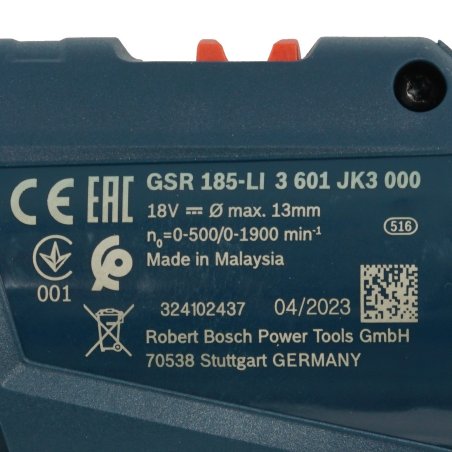 Дрель-шуруповерт аккумуляторная Bosch GSR 185-LI, 18В, 2 АКБ, Кейс