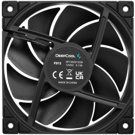 Вентилятор для корпуса Deepcool FD12 V2 120х120x25 черный 4-pin 35.6дБ (R-FD12V2-BKNPN1-G) Ret