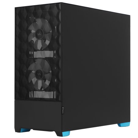 Компьютерный корпус без блока питания Fractal Design Pop Air RGb Cyan Core TG Clear Tint, Midi-Tower, 3x120мм RGb, 2xUSB-A 3.2 ATX, mATX, mITX черный/циан