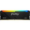 Оперативная память Kingston Fury Beast, DDR4, 8Gb (1x8Gb), 3600MHz, CL17, DIMM, с радиатором, RGb, черный