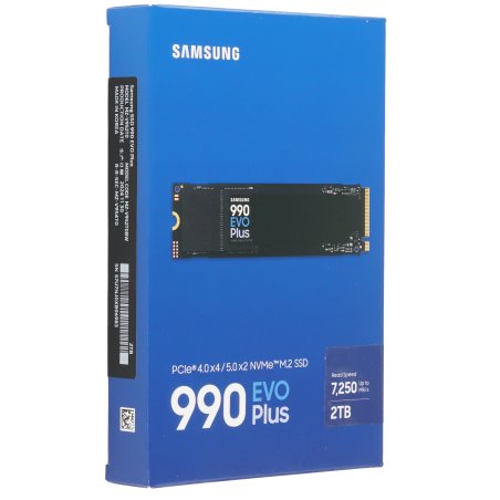 Накопитель SSD Samsung 990 EVO Plus, 2Tb, M.2 2280, PCIe 4.0 x4, NVMe, R/W 7250/6300