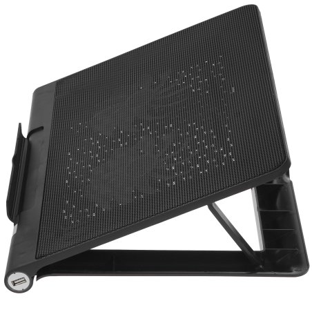 Подставка Buro BU-LCP170-B214 17"398x300x29мм 2xUSB 2x 140ммFAN 926г металлическая сетка/пластик черный