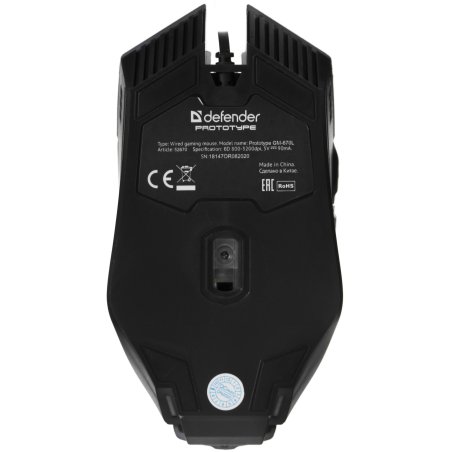 Мышь проводная Defender Prototype GM-670L черный, 2400 dpi, USB, кнопки - 6