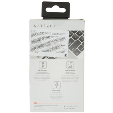 Док-станция Satechi Pro Hub Mini (2xUSB 3.0, USB Type-C, USB Type-C 4, RJ-45, Mini jack), Серый космос ST-UCPHMIM