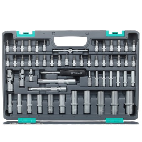 Набор инструментов STELS 141141/4'' 3/8'' 1/2'' cr-v s2 усиленный кейс 151предм.
