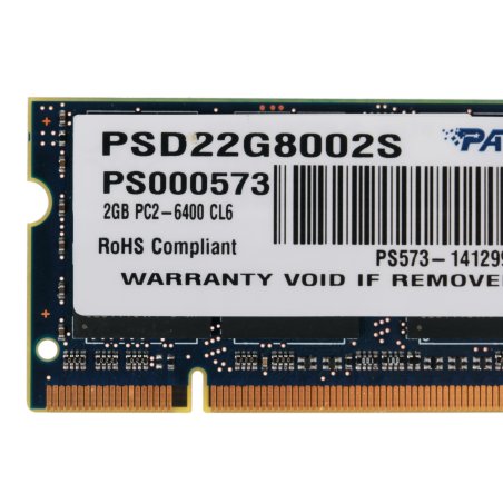 Оперативная память Patriot, DDR2, 2Gb (1x2 GB), 800 MHz, CL6, SO-DIMM
