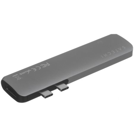 USB-хаб Satechi Aluminum Pro Hub для Macbook Pro (USB-C). Порты: HDMI, Thunderbolt 3, USB Type-C, SD, microSD, 2 x USB 3.0. серый космос.