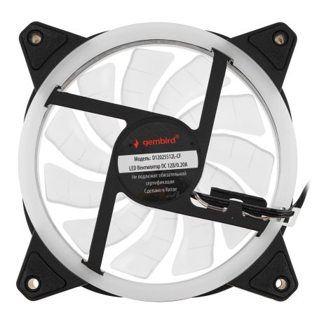 Вентилятор для корпуса Gembird D12025S12L-W черный, 120 мм, 1200 об/мин, 20.5 дБ, 3 pin