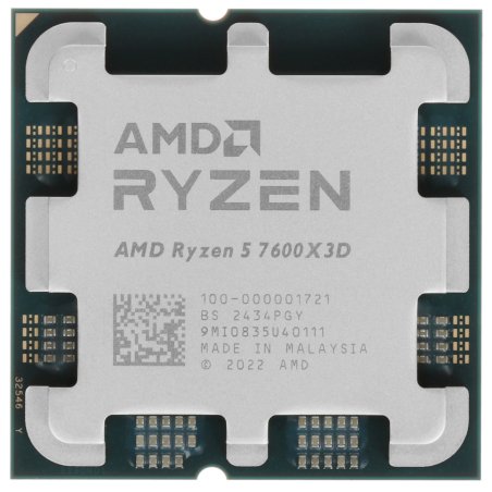 Процессор AMD Ryzen 5 7600X3D OEM 100-000001721 AM5, 4.1-4.7GHz, 6 cores/12 threads, 6Mb+96Mb, 65W, unlocked, Radeon 2200MHz