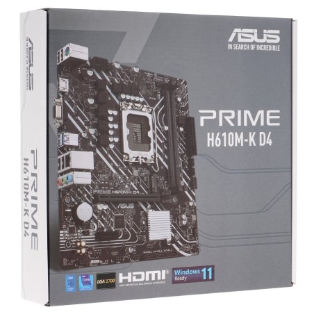 Материнская плата ASUS PRIME H610M-K D4 ARGb, LGA 1700, Intel H610, 2xDDR4, 4xSATA, 1xM.2, 1xPCIe 4.0 x16, 1xHDMI, 1x1Gb LAN, 2xUSB 5Gbps, 4xUSB 2.0, 7.1, mATX