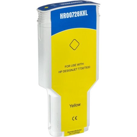 Картридж струйный HP F9K15A (HP 728) для DesignJet T730, T830. Желтый. 300 мл.