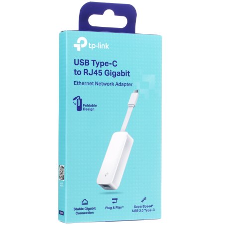 Сетевой адаптер TP-Link UE300C USB Type-C to RJ45 Gigabit Ethernet Network Adapter, USB 3.0 port, 10/100/1000 RJ45 port, Foldable,Portable and Lightweight design, Plug and Play