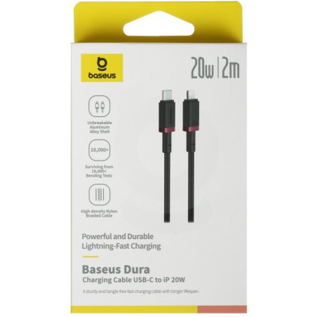 Baseus Dura Series Fast Charging Cable Type-C to iP 20W 2m Red+Black