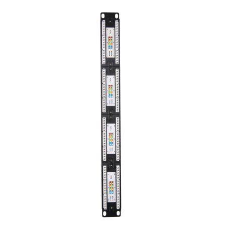 Патч-панель 19" (1U) WRLine WR-PL-24-C5E-D, 24 порта RJ-45, категория 5e, Dual IDC, с задним кабельным организатором, черный