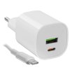 СЗУ 1USB+1Type-C 3.0A PD 20W+QC3.0 быстрая зарядка для Type-C Type-C Borofone BA104A (White)