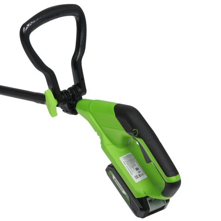 Триммер Greenworks 25см, авт., 24V, с АБ 2 А.ч. и ЗУ слайдер 2,0А 2107207SA