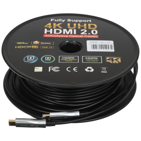 Активный оптический кабель VCOM TCG2020-40M HDMI 19M/M,ver. 2.0, 4K@60 Hz 40m VCOM TCG2020-40M