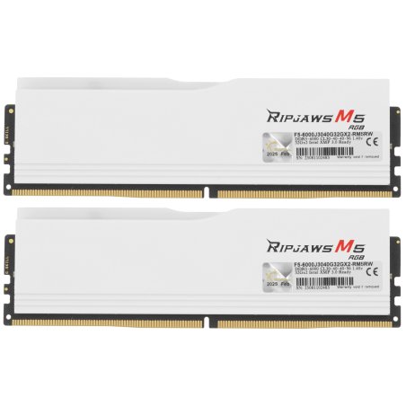 Оперативная память G.SKILL RIPJAWS M5 RGb 64Gb 6000МГц DDR5 CL30 DIMM (Kit of 2x32Gb) 1.4V XMP 3.0, белый