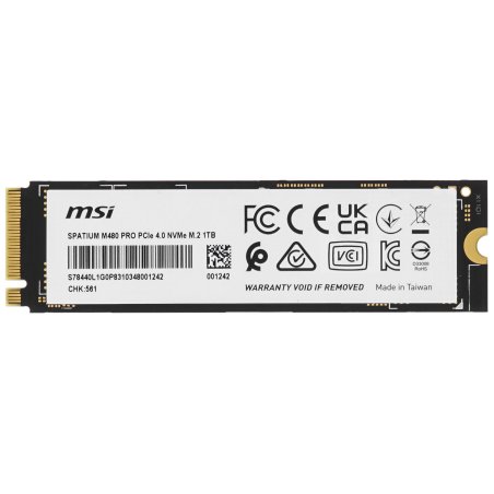 Накопитель SSD MSI SPATIUM M480 PRO, 1000Gb, M.2 2280, PCIe 4.0 x4, NVMe, R/W 7400/6000